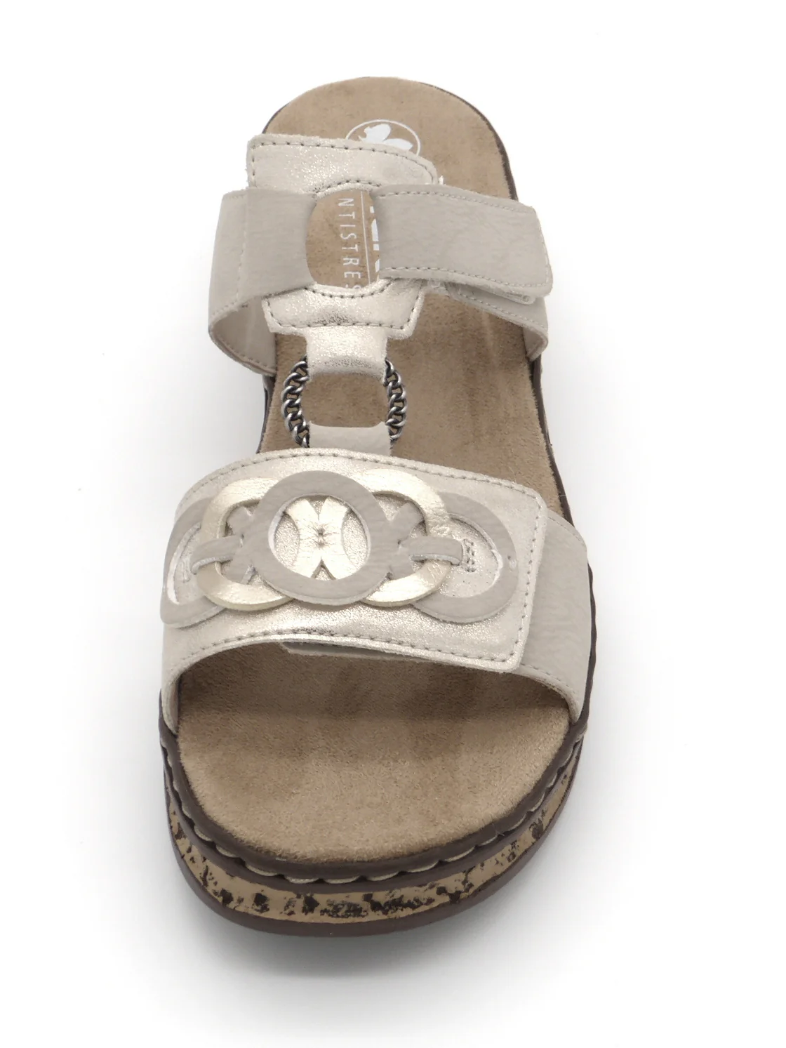163-15-008 Dames Open Slippers Mode Rieker 62936-60 Middenbeige (3560) - Afbeelding 4