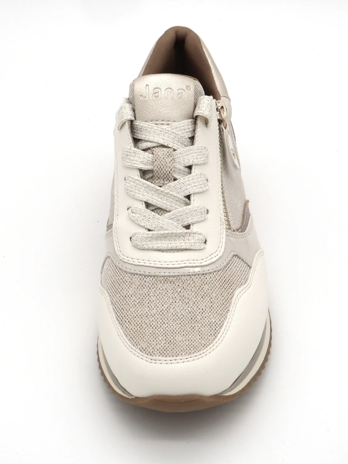 133-11-014 Dames Veterschoenen Sneaker Jana 23774-414 Lichtbeige Wijdte H (3484) - Afbeelding 4