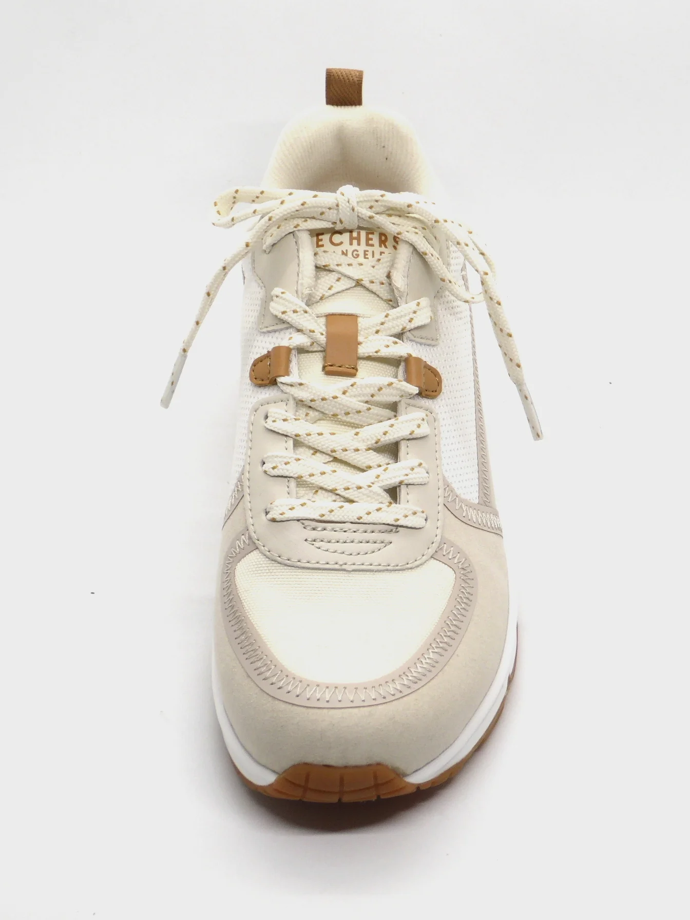 132-11-005 Dames Veterschoenen Sportief Skechers Uno Layover 155356 OFWT Lichtbeige (2389) - Afbeelding 4