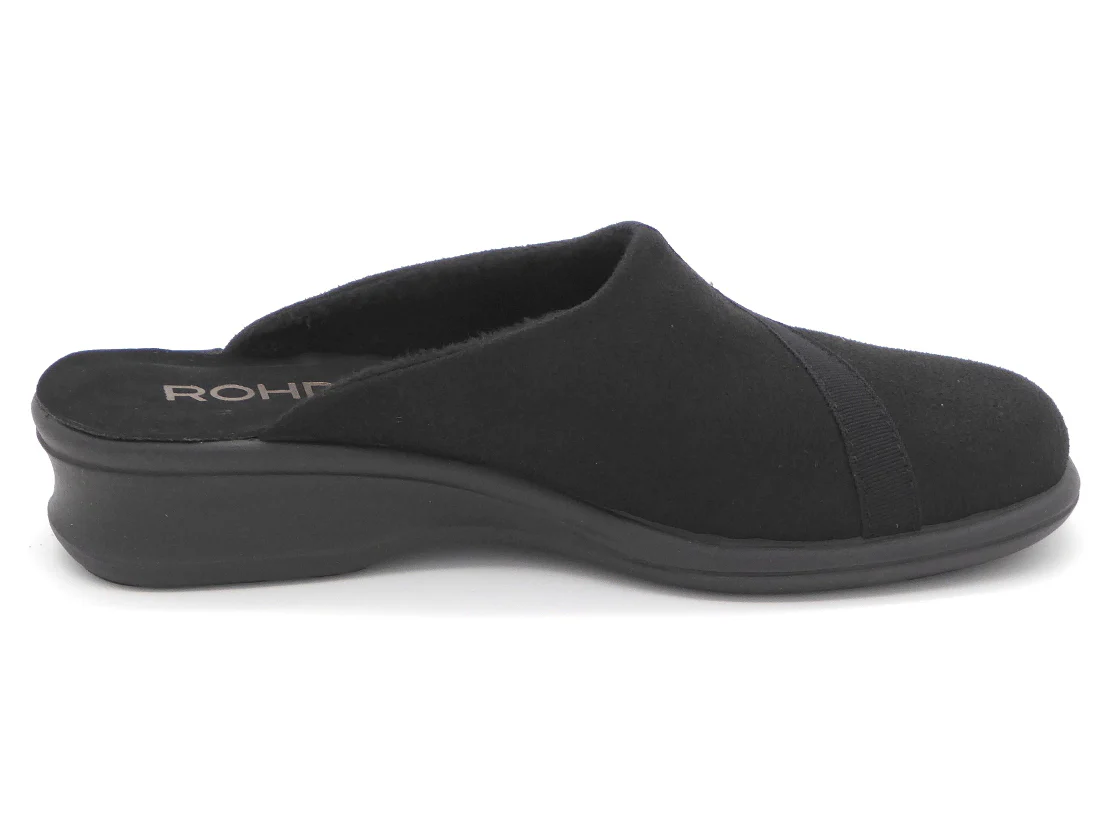 182-99-008 Dames Pantoffel-Muilen Ongevoerd Rohde 2500-90 Zwart (2848) - Afbeelding 3