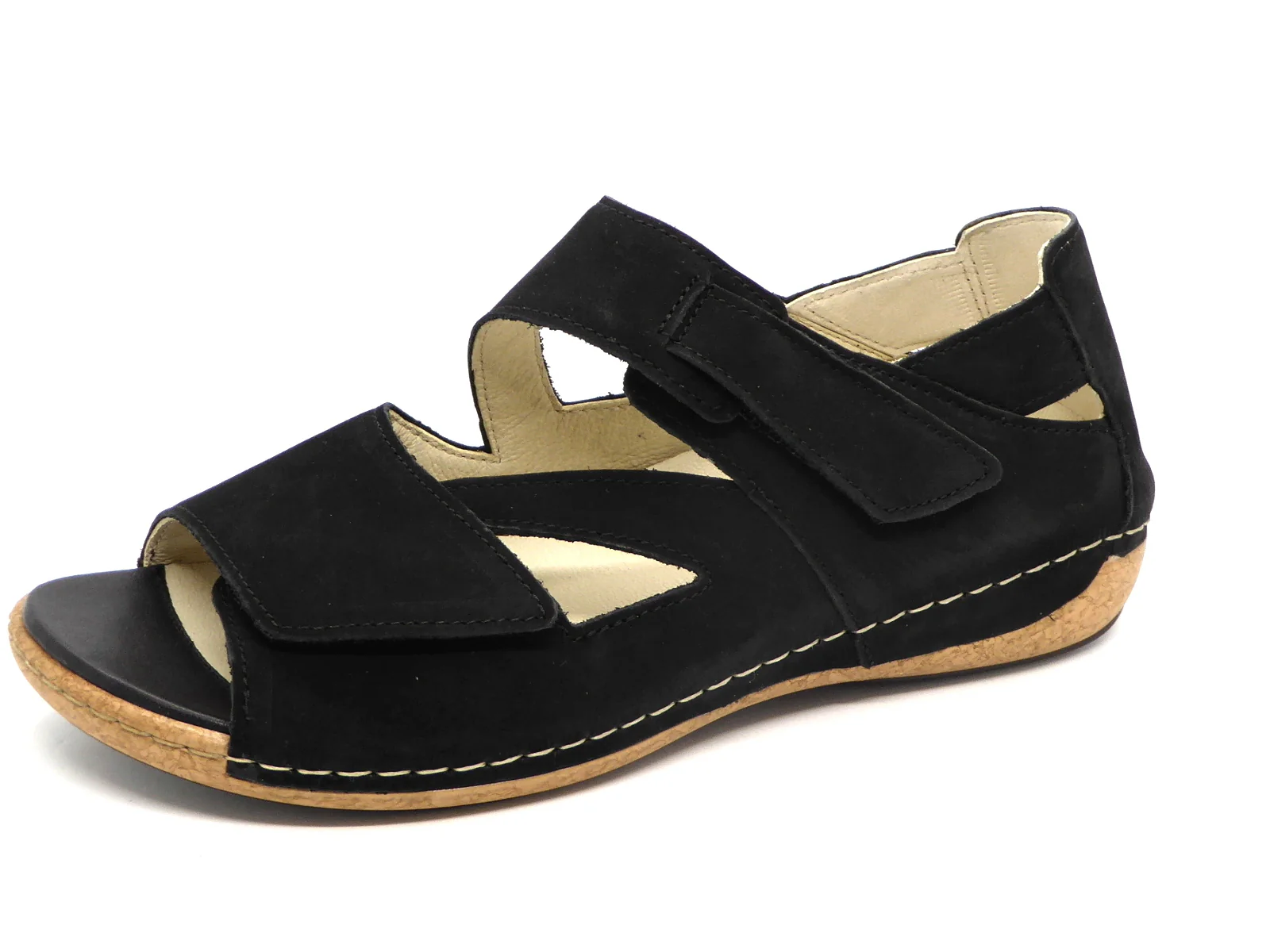 151-99-002 Dames Sandalen Comfort Waldlaufer 342025-191-001 Zwart Wijdte H (2352) - Afbeelding 2