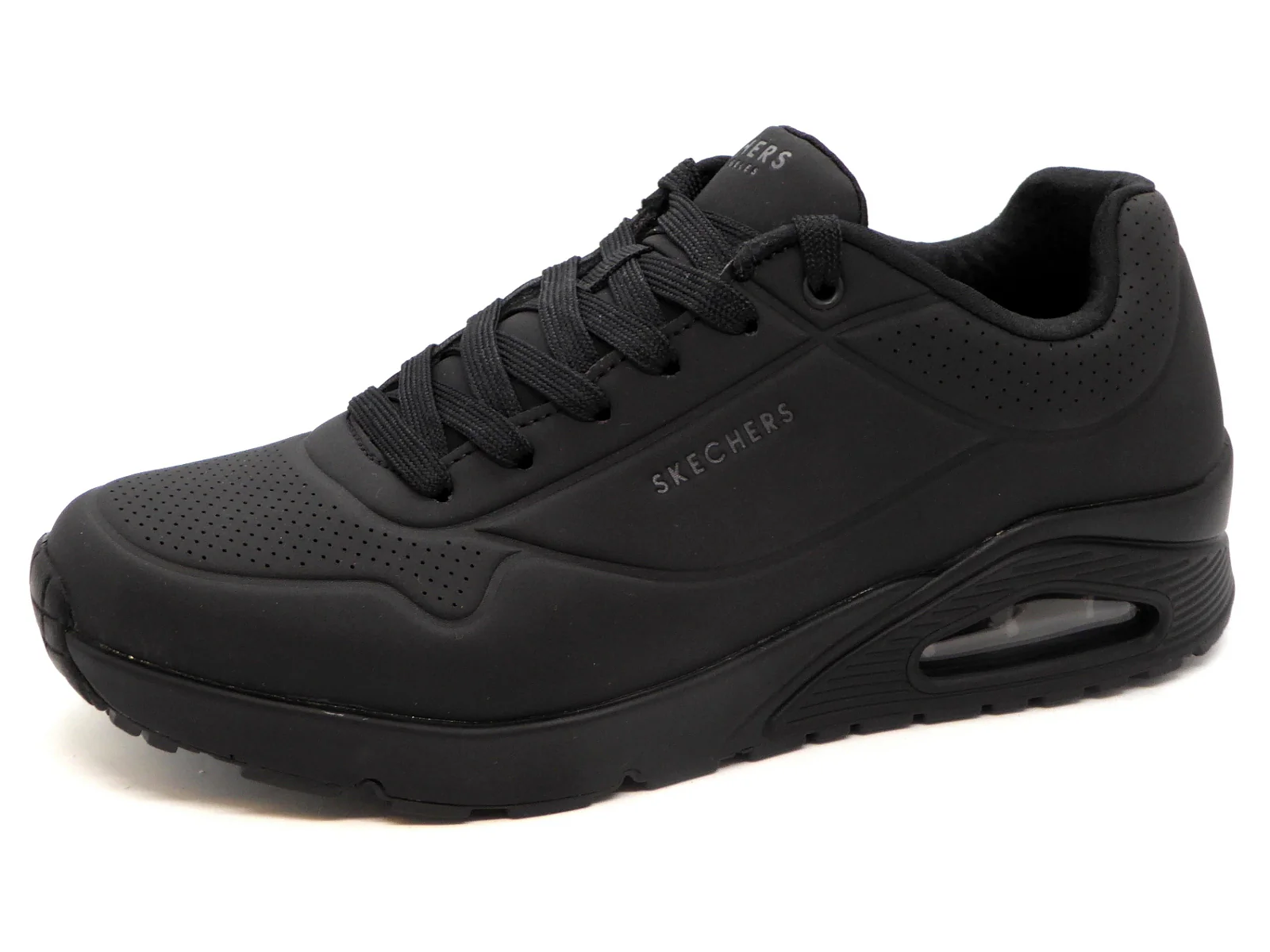 232-99-009 Heren Veterschoenen Sportief Skechers Uno Stand on Air 52458 BBK Zwart (1009) - Afbeelding 2
