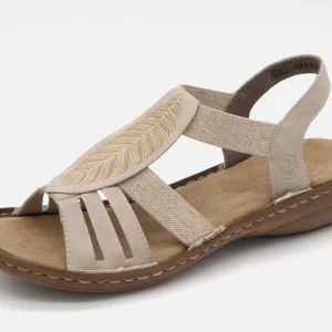 153-15-008 Dames Sandalen Mode Rieker 608C0-62 Middenbeige  (2973)