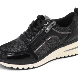 133-91-013 Dames Veterschoenen  Sneaker Marco Tozzi 23767-098 Zwart Combi  (3365)