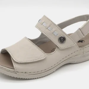151-11-002 Dames Sandalen Comfort Rieker V7473-61 Lichtbeige Wijdte H (2982)
