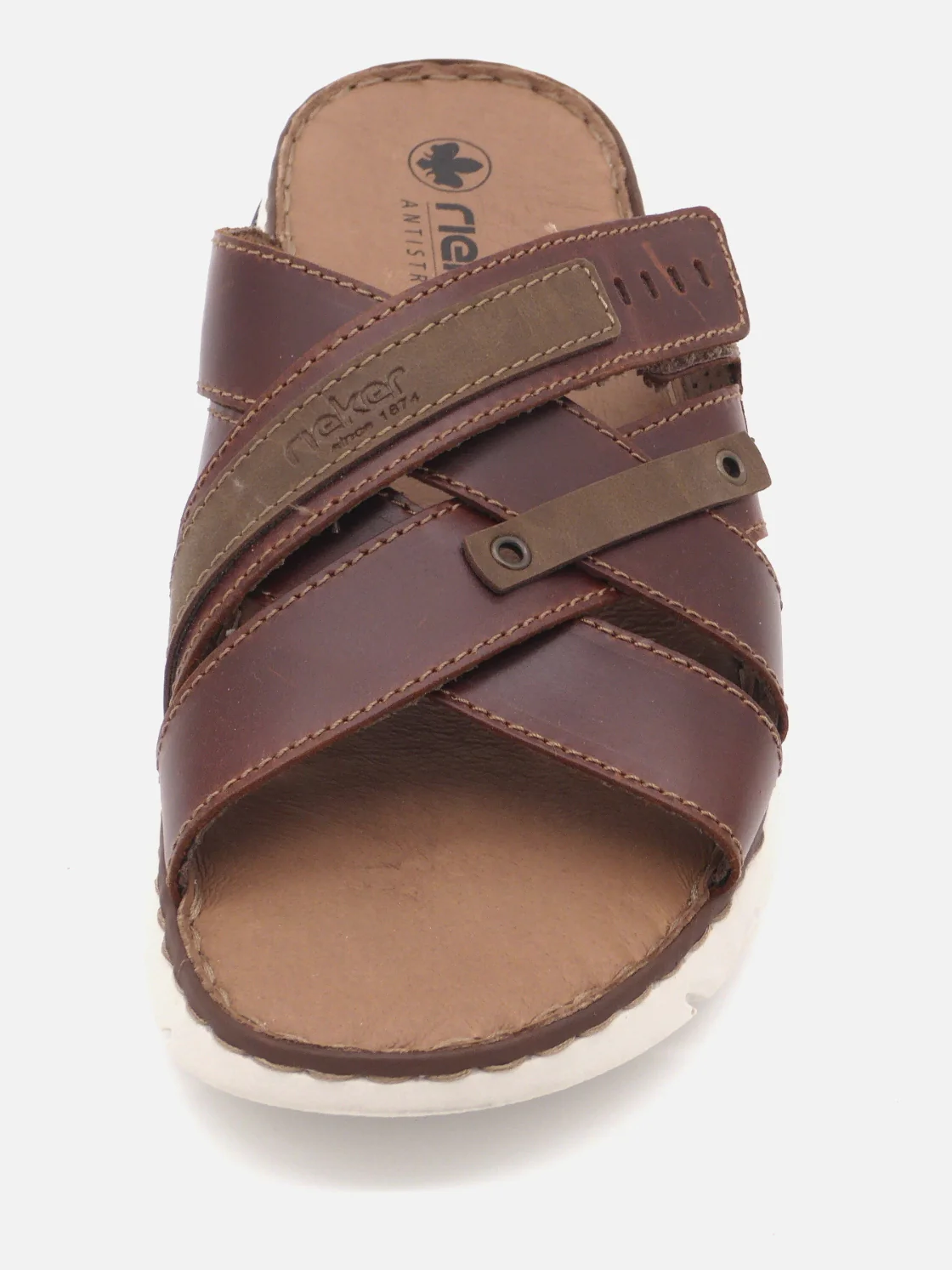 263-25-004 Heren Open Slippers Mode Rieker 25292-24 Middenbruin (2592) - Afbeelding 4