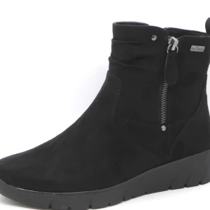 172-99-066 Dames Hoge Schoenen Boot Plat Jana 26497-007 Zwart Wijdte H (3358)