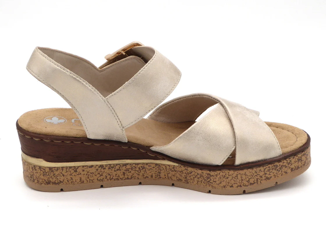 153-15-012 Dames Sandalen Mode Rieker 63795-60 Middenbeige (2976) - Afbeelding 3