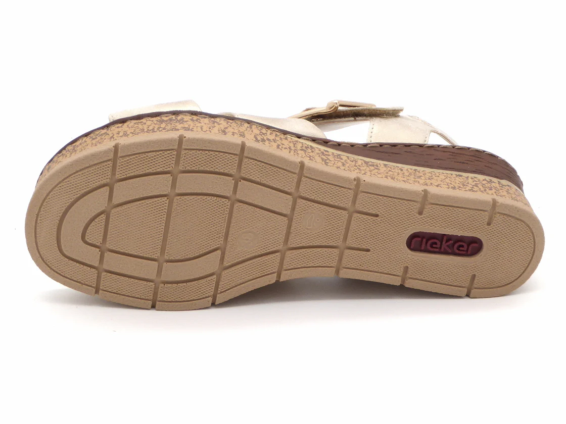 153-15-012 Dames Sandalen Mode Rieker 63795-60 Middenbeige (2976) - Afbeelding 5
