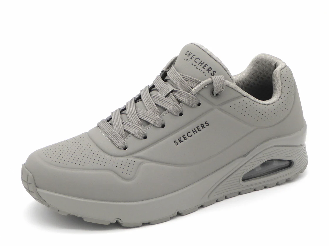 232-85-005 Heren Veterschoenen Sportief Skechers Uno Stand On Air 52458 Sage Middengrijs (3265)