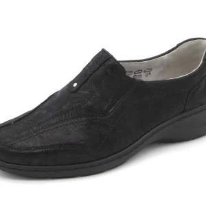 141-99-008 Dames Instappers Comfort Waldlaufer 607504-101-001 Zwart Wijdte K (3302)