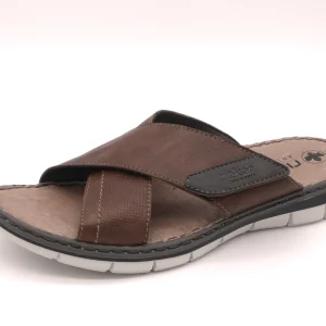 263-25-014 Heren Open Slippers Mode Rieker 25151-24 Middenbruin  (3571)