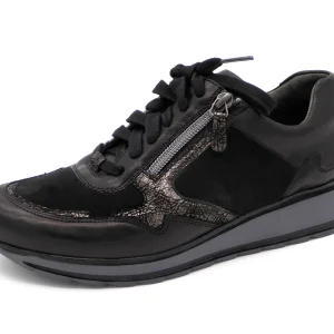 131-99-005 Dames Veterschoenen  Comfort Durea 6261-688-9878 Zwart Wijdte K (2100)