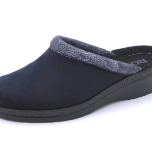 182-79-007 Dames Pantoffel-Muilen Ongevoerd Rohde 2459-50 Donkerblauw (2847)