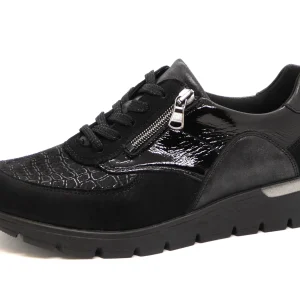 131-99-006 Dames Veterschoenen  Comfort Waldlaufer OrthoTritt 626K02-413-001 Zwart Wijdte K (2468)