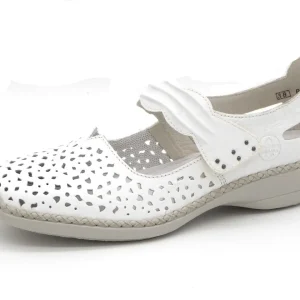 113-01-002 Dames Bandschoenen Mode Rieker 41399-80 Wit  (2966)
