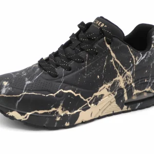 132-91-003 Dames Veterschoenen  Sportief Skechers Uno Marbel Marvel 155584 BBK Zwart  (3253)
