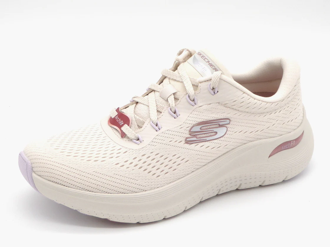 132-11-008 Dames Veterschoenen Sportief Skechers Arch Fit 2.0 Big League 150051 NTMT Lichtbeige (2677) - Afbeelding 2