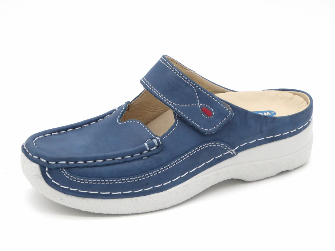 181-75-004 Dames Pantoffel-Muilen Leer Wolky Roll Slipper 0622736-804 Middenblauw (3238) - Afbeelding 2