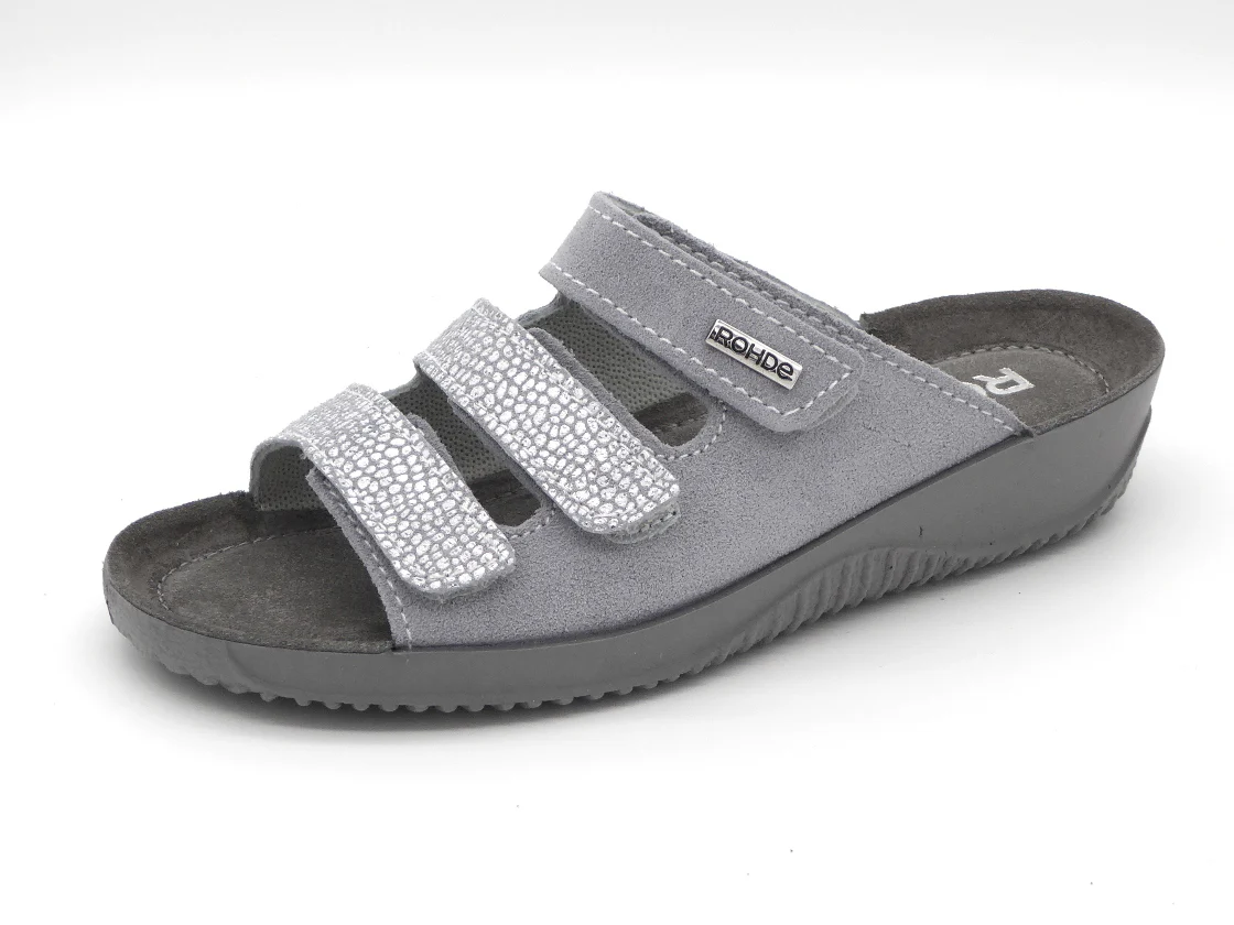161-85-005 Dames Open Slippers Comfort Rohde 1932-52 Middengrijs (3578)