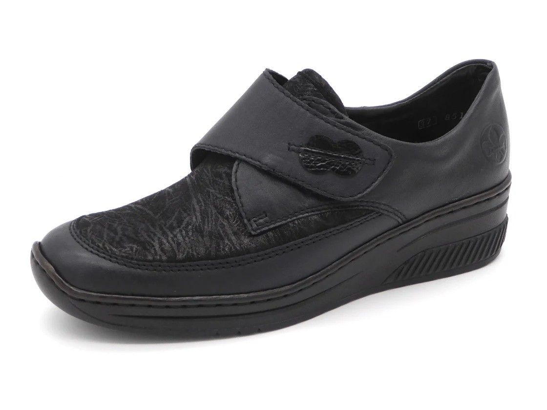 123-79-004 Dames Klittenband Schoenen Mode Rieker 487CO-15 Donkerblauw (3314)