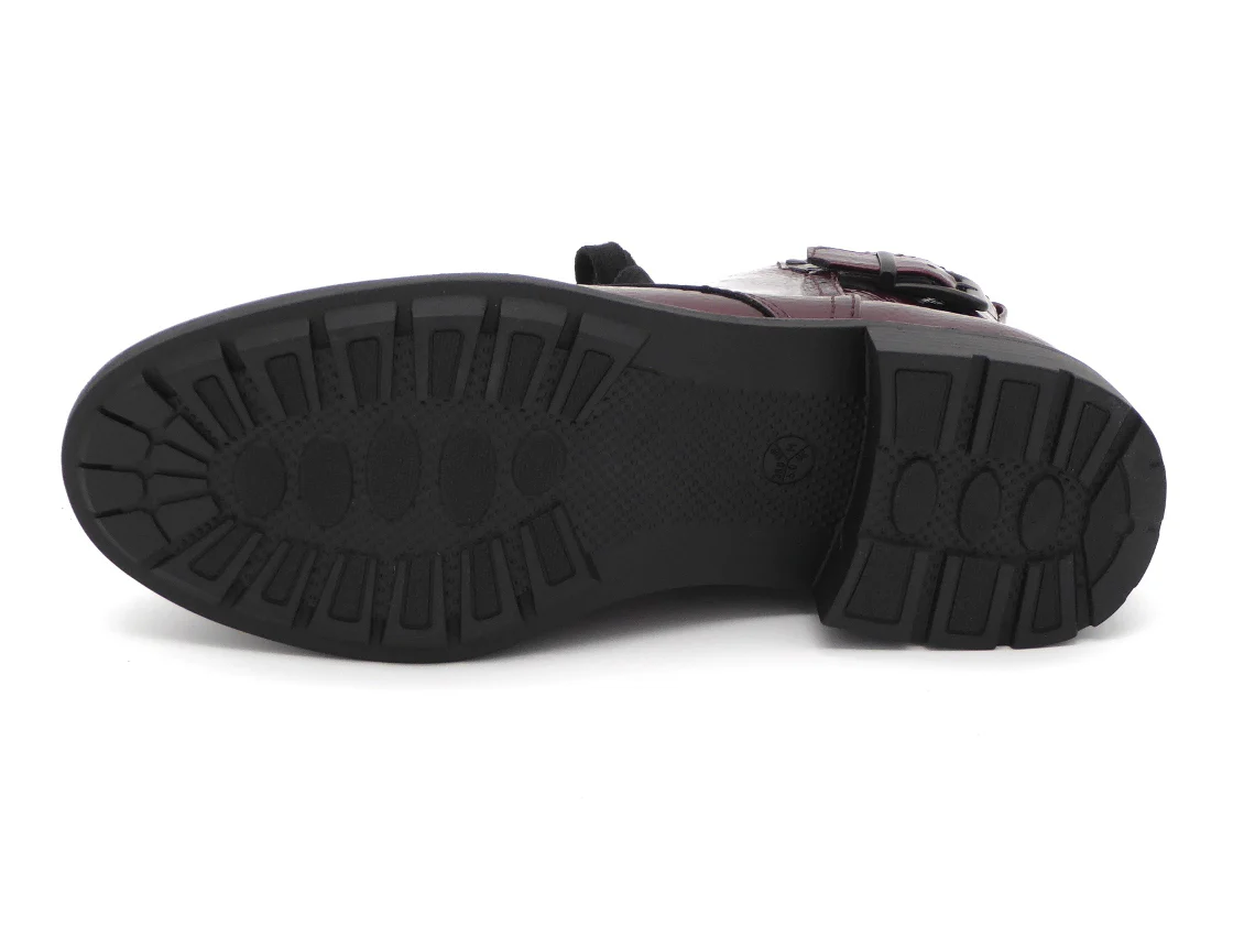 172-39-002 Dames Hoge Schoenen Boot Plat Jana 25278-542 Donkerrood Wijdte H (3352) - Afbeelding 5