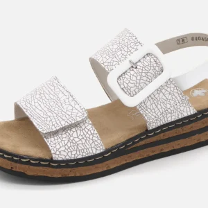 153-09-001 Dames Sandalen Mode Rieker 62950-80 Wit Combi  (2301)