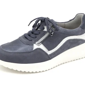 131-75-010 Dames Veterschoenen  Comfort Waldlaufer 617002-501-693 Middenblauw Wijdte K (3508)