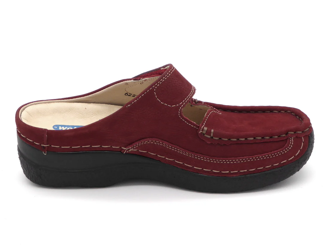 181-35-001 Dames Pantoffel-Muilen Leer Wolky Roll Slipper 0622713-553 Middenrood (3394) - Afbeelding 3