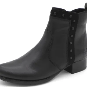171-99-018 Dames Hoge Schoenen Boot Hak Rieker 78657-00 Zwart (2769)