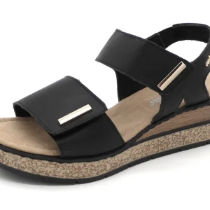153-99-008 Dames Sandalen Mode Rieker 63781-00 Zwart  (3558)