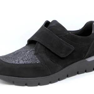 121-99-008 Dames Klittenband Schoenen Comfort Waldlaufer 626K32-300-001 Zwart Wijdte K (3286)