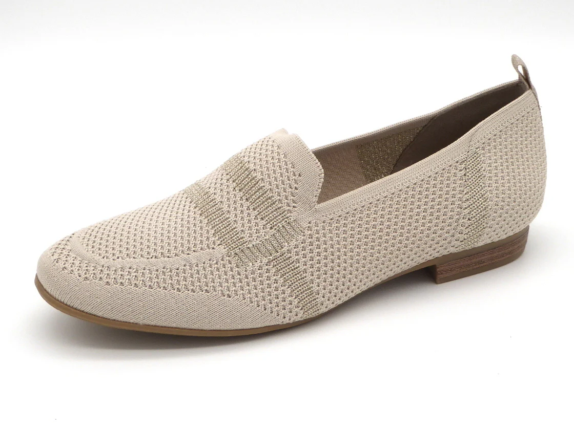 143-11-002 Dames Instappers Ballerina Jana 24266-499 Lichtbeige Wijdte H (2904)