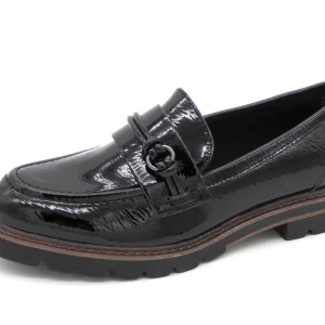 143-95-002 Dames Instappers Ballerina Marco Tozzi 24704-018 Zwart Lak  (2125)