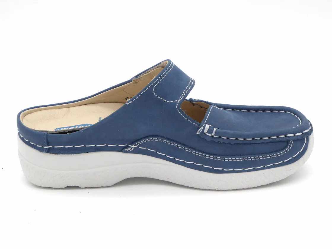181-75-004 Dames Pantoffel-Muilen Leer Wolky Roll Slipper 0622736-804 Middenblauw (3238) - Afbeelding 3