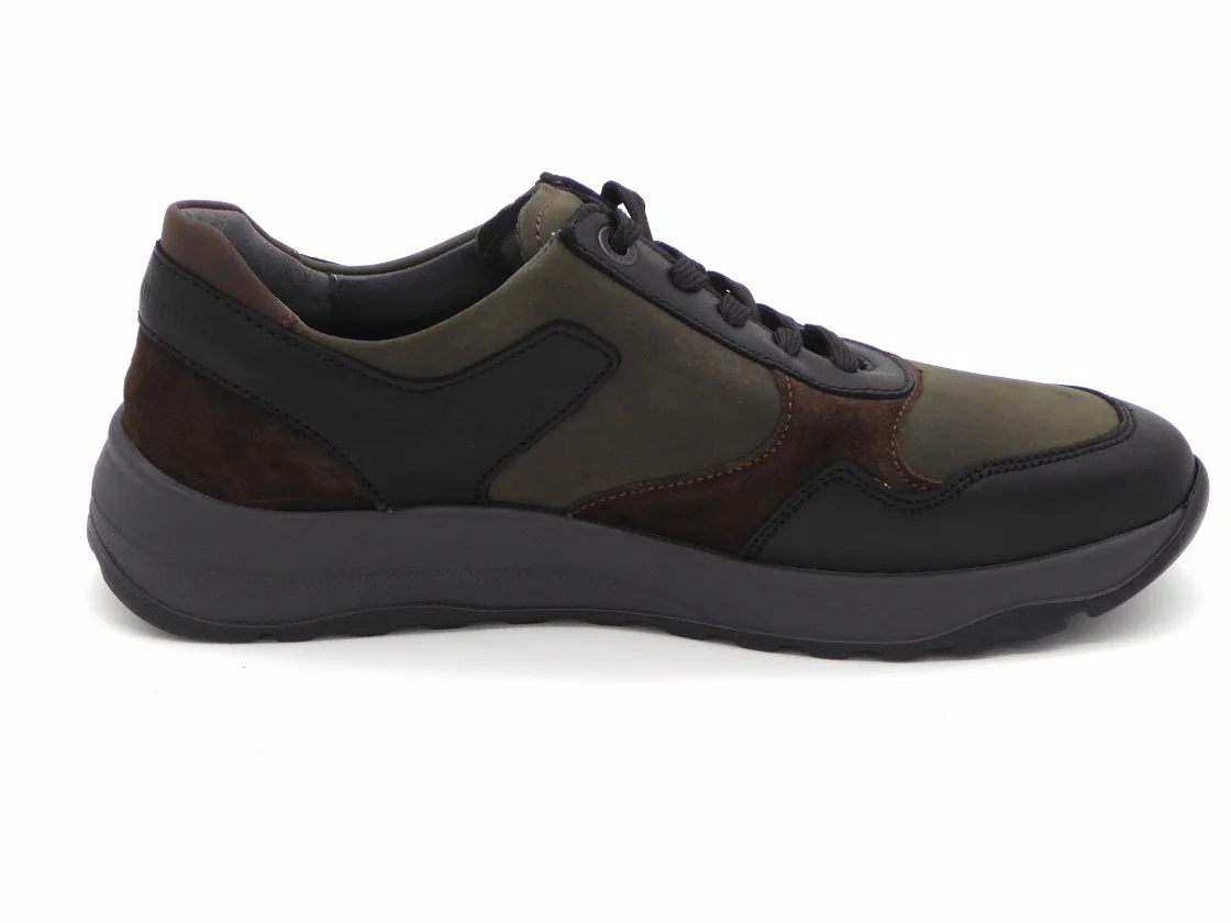 231-91-001 Heren Veterschoenen Comfort Waldlaufer 662001-411-673 Zwart Combi Wijdte K (3308) - Afbeelding 3