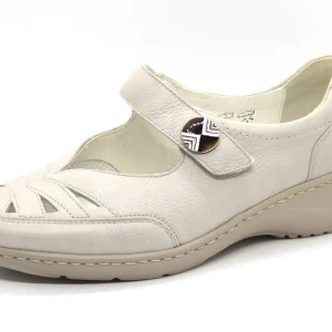 111-11-002 Dames Bandschoenen Comfort Waldlaufer 607309-172-120 Lichtbeige Wijdte K (235)