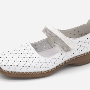 113-01-001 Dames Bandschoenen Mode Rieker 41389-80 Wit  (2289)