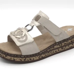 163-15-008 Dames Open Slippers Mode Rieker 62936-60 Middenbeige  (3560)