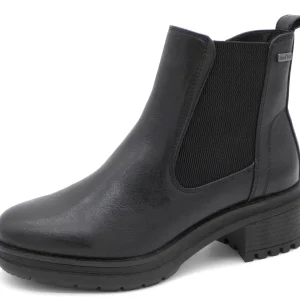172-99-010 Dames Hoge Schoenen Boot Plat Jana 26460-022 Zwart Wijdte H (2195)