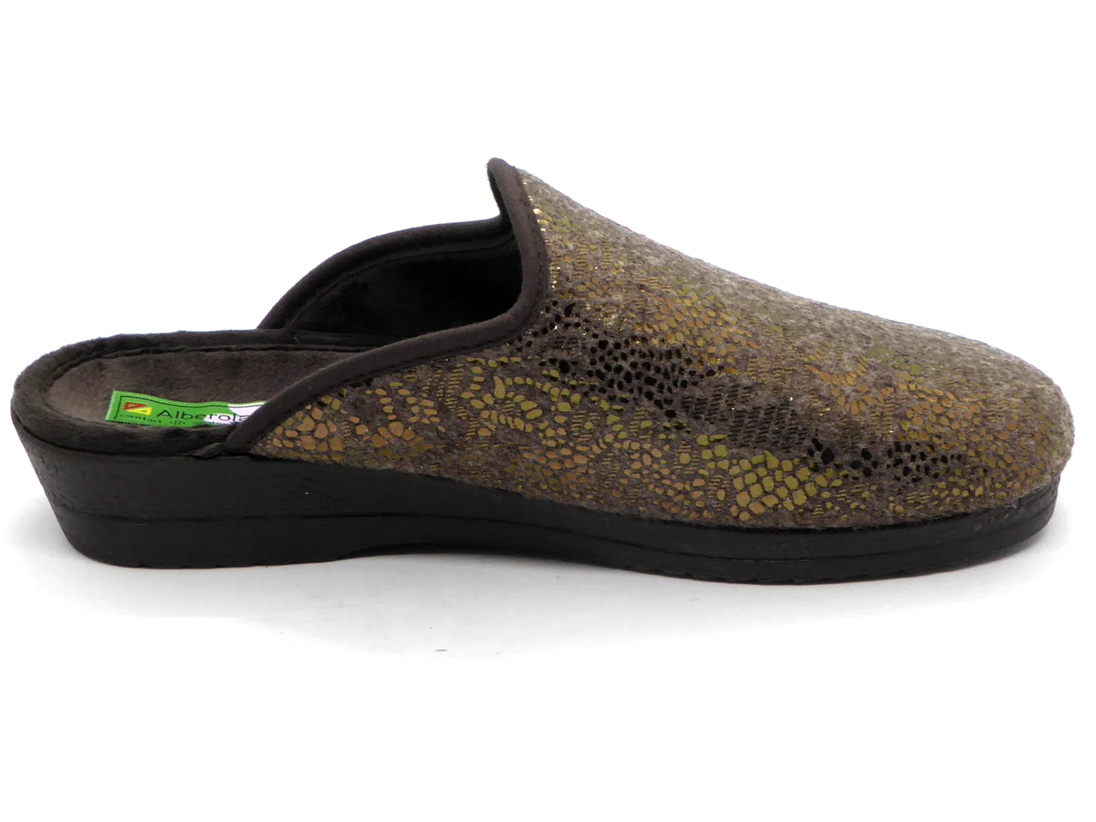 182-19-002 Dames Pantoffel-Muilen Ongevoerd Alberola 426374-5 Donkerbeige (777) - Afbeelding 3