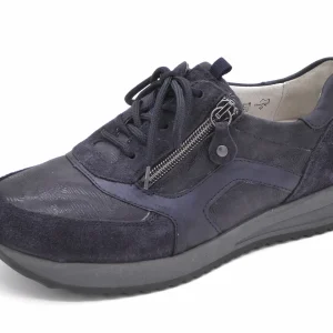 131-79-009 Dames Veterschoenen Comfort Waldlaufer 7520047-404-194 Donkerblauw Wijdte H (3289)