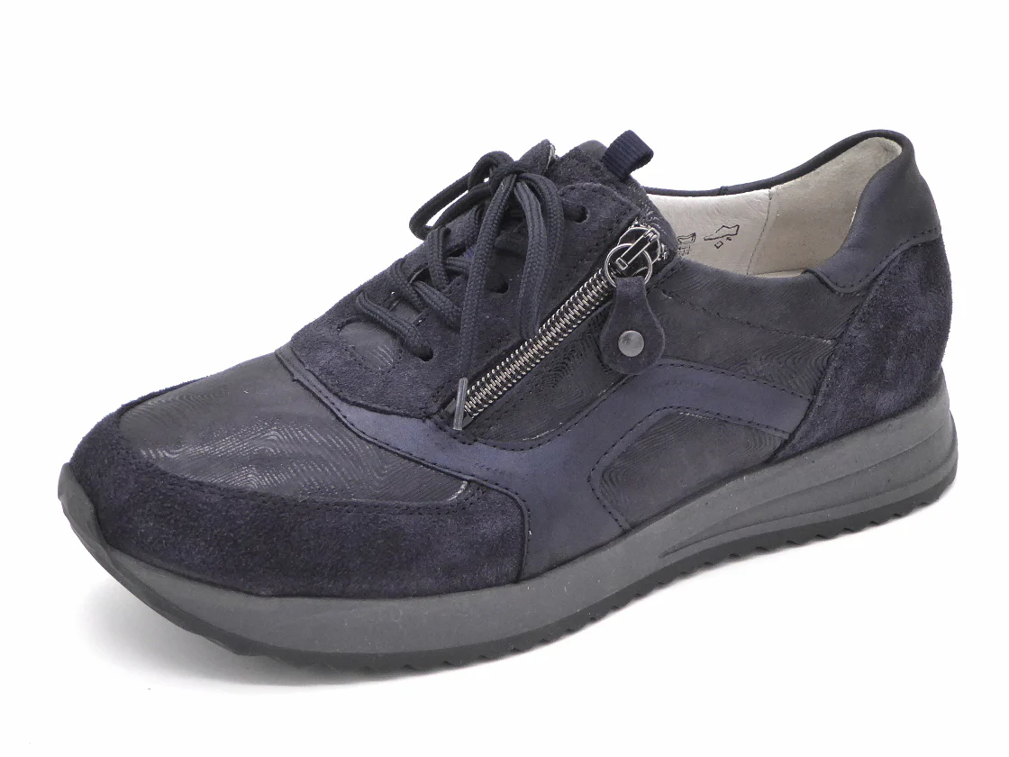 131-79-009 Dames Veterschoenen Comfort Waldlaufer 7520047-404-194 Donkerblauw Wijdte H (3289)