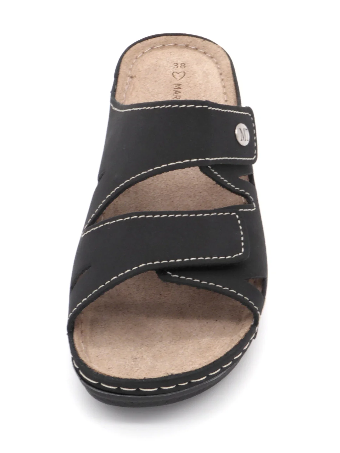 161-99-001 Dames Open Slippers Comfort Marco Tozzi 27512-001 Zwart (1732) - Afbeelding 4