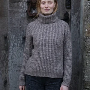 Boxy coltrui | Boxy Ribbed Polo Neck