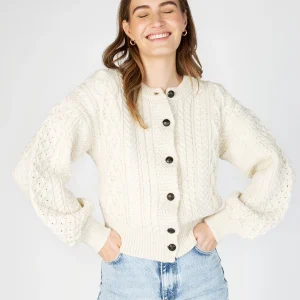 Cropped Aran Cardigan | Clover