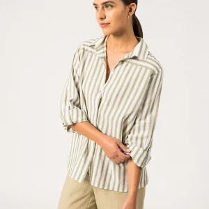 Blouse van katoen en linnen | Camille