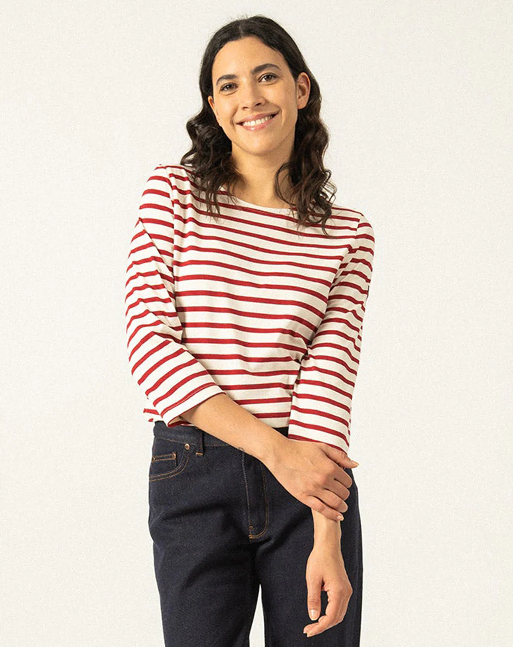 Traditioneel Bretons gestreept shirt ¾ mouw | LICHT KATOEN | Galathée II - Afbeelding 5