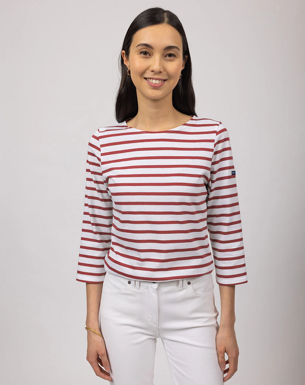 Traditioneel Bretons gestreept shirt ¾ mouw | LICHT KATOEN | Galathée II - Afbeelding 2