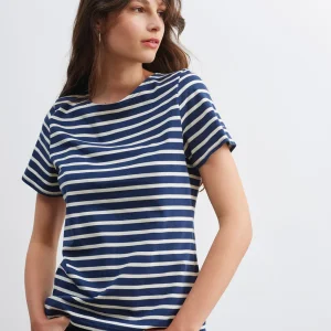 Bretonse marinière met korte mouwen | LICHT KATOEN | Etrille II